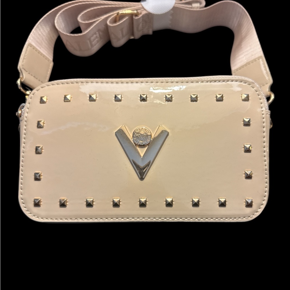 Valentino Orlandi Beige Studded Crossbody Bag